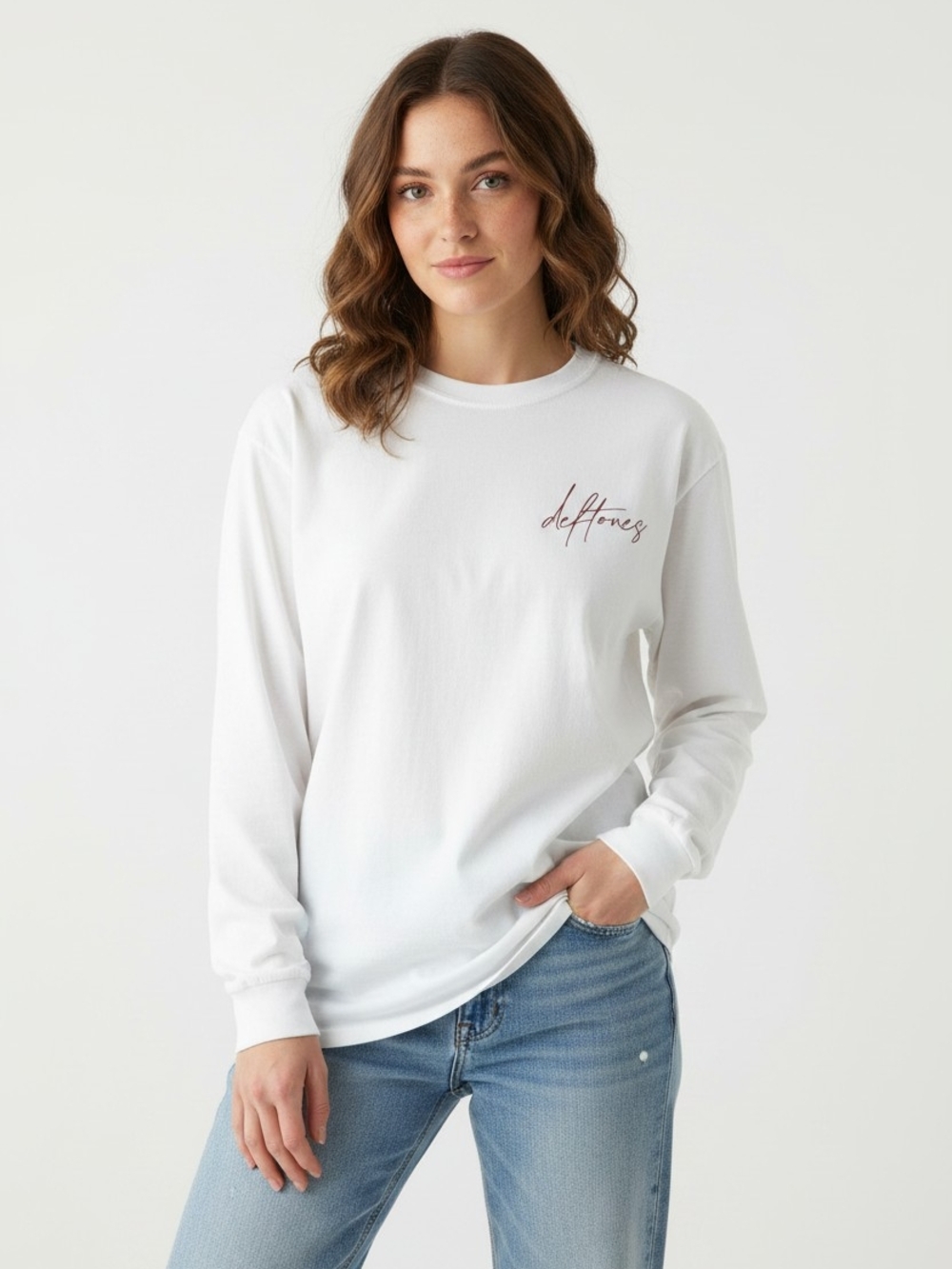 Deftones Roses White Long Sleeve Tee [SIZES: Large & 2X Available]